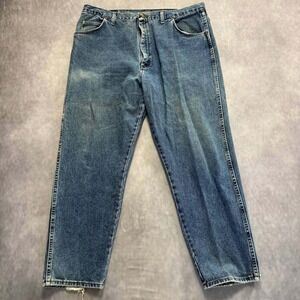 Wrangler Relaxed Straight Jeans Mens‎ 40x30 Blue Fair Distressed 90s Workwear